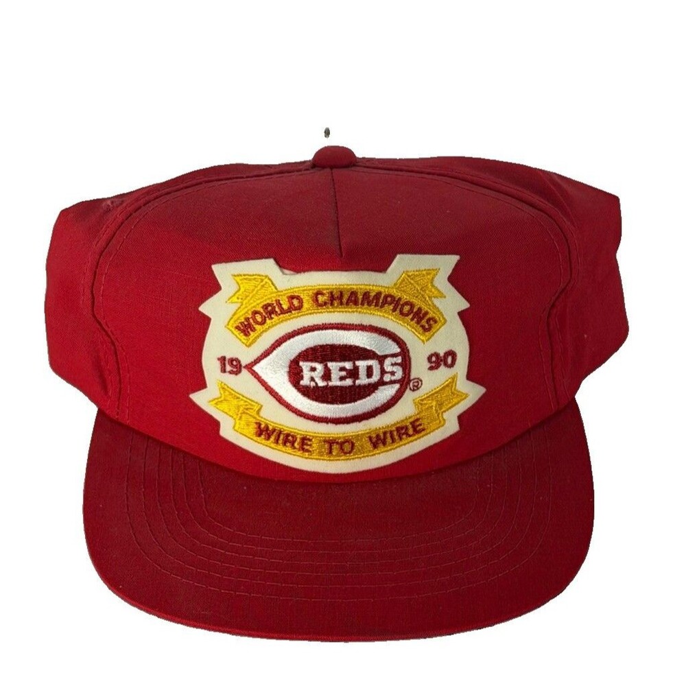 Vintage 1990 Cincinnati Reds Champions Snapback Drew Pearson Hat Wire To Wire